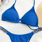 VS taşlı saks mavi brazilian bikini takım