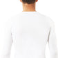 ÖZKAN-Erkek Penye beyaz Likralı Pamuklu Yuvarlak Yaka Uzun Kol Tişört Fanila
